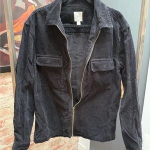 H&M Black Corduroy Utility Jacket